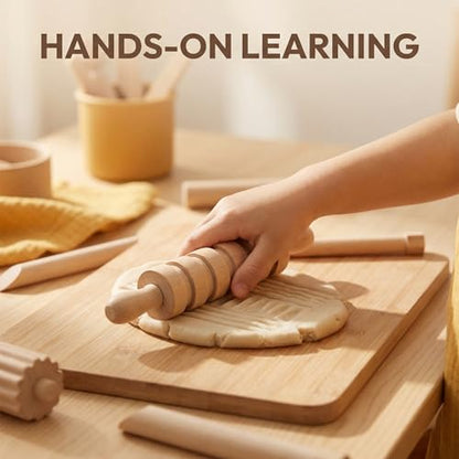 Toddmomy Wooden Clay Tool Set for Kids Toddlers, Clay Molding Tools for Pottery, Ceramics and Modeling Dough, Beginner-Friendly Art and Crafts Activities