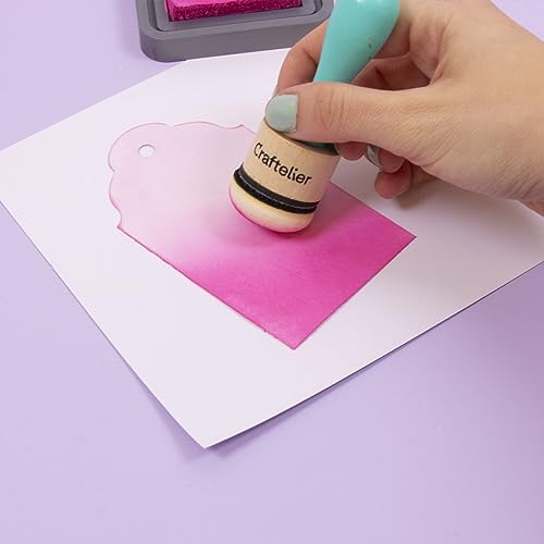 Craftelier - Ink Paints Mixing Blending Tools for Scrapbooking and Other Crafts | Includes 2 Handle Ink Tools + 5 Round Foam Pads Interchangeable of 30 mm Diameter | Turquoise Color - size: Ink and Paints Mixing Blending Tools