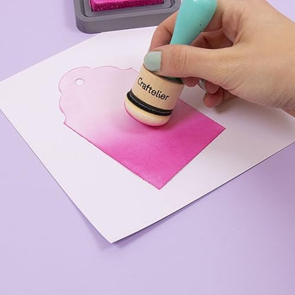 Craftelier - Ink Paints Mixing Blending Tools for Scrapbooking and Other Crafts | Includes 2 Handle Ink Tools + 5 Round Foam Pads Interchangeable of 30 mm Diameter | Turquoise Color - size: Ink and Paints Mixing Blending Tools