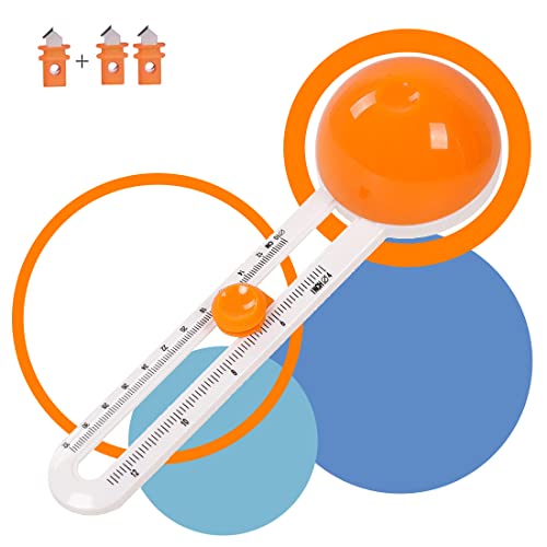 Circular Paper Cutter Cut Circle Paper Trimmer Scrapbooking Tool Rotary Cutter Craft Supplies, Round Cutting Knife Cards Cutters (included 3 blades) (Orange)