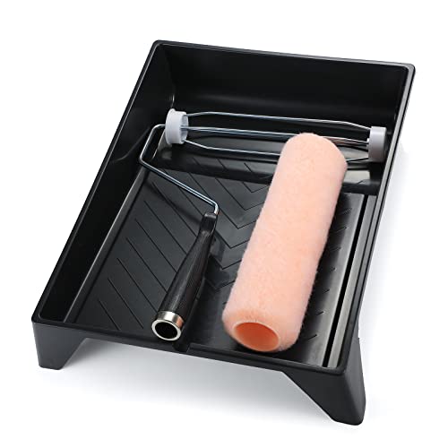 KUPOO 9" Paint Roller Set Kit with Frame,Tray&Cover Refills for Walls