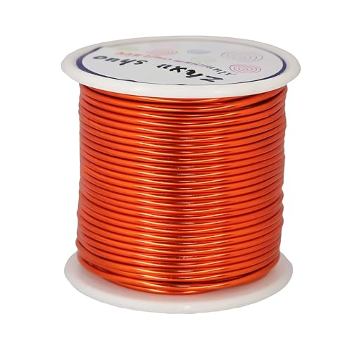 12 Gauge(2mm) Aluminum Wire 35 Yards Anodized Metal Wire for Bonsai Armature Crafting Sculpting Jewelry Craft Making Beading Floral (Orange, 12 Gauge) - color: Orange
