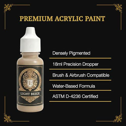 Ludus Bellum Miniature Paint Light Beige Color 18ml Dropper Bottle | Professional Acrylic Paint for Miniatures & Models, Provides Quality Acrylic Tones and Shades for Warhammer 40K D&D Figures - color: Light Beige