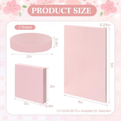 36 Pcs Pink Rubber Linoleum Blocks for Printmaking 4x6in 2x2in 2in 3 Shapes Linocut Block Stamp Making Kit for DIY Crafts & Art Projects