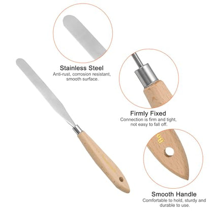HARFINGTON 4pcs 17# Painting Palette Knife Pointy Stainless Steel