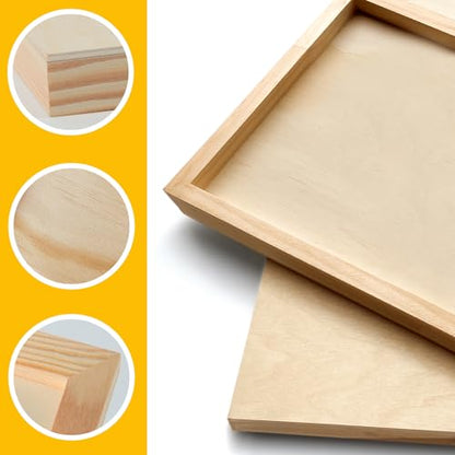 2 Pack 36x48'' Unfinished Gallery Birch Wood Canvas Panels | 1 1/2’’ Deep Wood Canvas, Cradle Boards for Painting, Acrylic Pouring, Art, Crafts, Epoxy Resin, Laser Engraving Cutting - size: 36*48 2 Pack