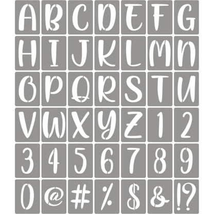 1 Inch Letter Stencils for Painting - 42 Pack Alphabet Letter Number Templates with Signs, Reusable Plastic Alphabet Stencils for Chalkboard Fabric Rock Wood Crafts Painting - size: 1 Inch