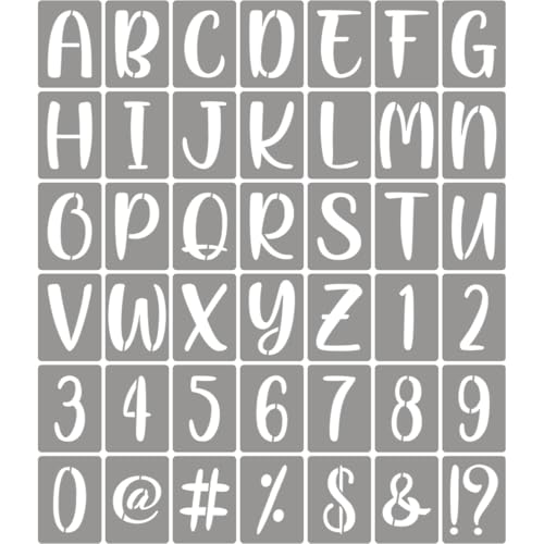 3 Inch Letter Stencils for Painting - 42 Pack Alphabet Letter Number Templates with Signs, Reusable Plastic Alphabet Stencils for Chalkboard Fabric Rock Wood Crafts Painting - size: 3 Inch