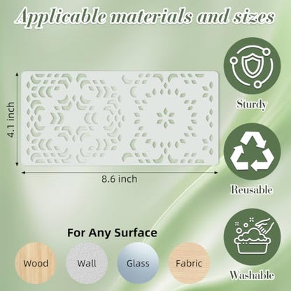 Geometric Texture Stencils for Crafts Reusable 16Pcs Stencils(8.6X4.1 in) - color: Texture 22