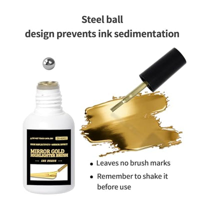 High Gloss Liquid Metallic Gold Acrylic Paint,Mirror-Like Shine for Crafts,20ml - color: Gold
