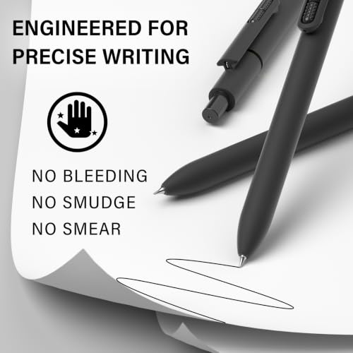 0.7mm Gel Pens Black Ink, 8 Pack Retractable Pens with Fidget Clip - color: Black -8Pcs Black Ink