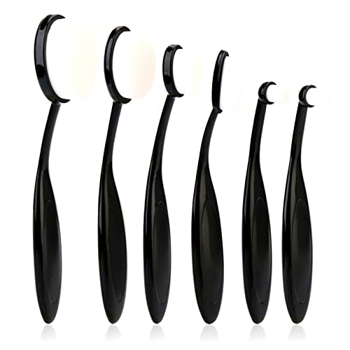 UNIMEIX 6 Pack Blending Brush for Card Making Crafting Ink Blender Brushes Set Tool Paper Background Brush Drawing (Black) - color: White, size: 6 Pack Brush