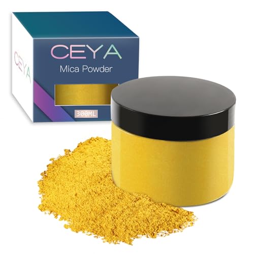 Ceya Mica Powder,5.3oz/150g Lemon Yellow Pearlescent Effect Pigment Powder - color: E-Lemon Yellow