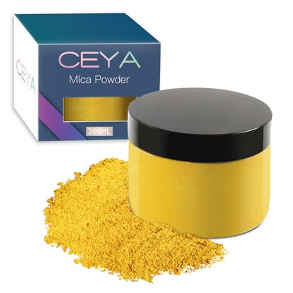 Ceya Mica Powder,5.3oz/150g Lemon Yellow Pearlescent Effect Pigment Powder - color: E-Lemon Yellow
