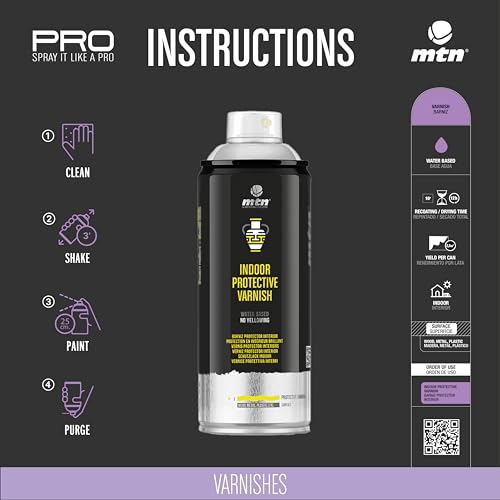 MTN PRO Indoor Protective Matte Spray – Clear Matte Finish with UV Protection, 400ml