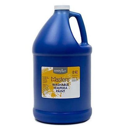 Handy Art Little Masters Washable Tempera Paint, Blue, Gallon 128 oz - color: Blue, size: 128 Fl Oz
