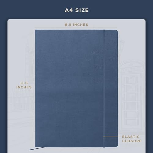Beechmore Books A4 8.5x11 Mixed Media Sketchbook 160 GSM/98LB with Gift Box - color: Symphony Blue, size: A4 - 8.5" x 11.5" Large