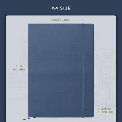 Beechmore Books A4 8.5x11 Mixed Media Sketchbook 160 GSM/98LB with Gift Box - color: Symphony Blue, size: A4 - 8.5" x 11.5" Large