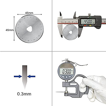45mm Rotary Cutter Blades 15 Pack Fits Olfa, Fiskars, Replacement Rotary Blade for Arts Crafts Quilting Scrapbooking Sewing, Sharp and Durable - size: 45mm 15pcs