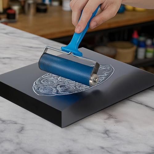 2 Pcs Bench Hook Metal Inking Plate for Block Printing, Bench Inking Plate 9 x 7 x 1 Inches, Linoleum Printmaking Block Stop Ink Plate Printing Supplies Bench Hook Printmaking Tool for Linocut Carving - size: 2 Pcs
