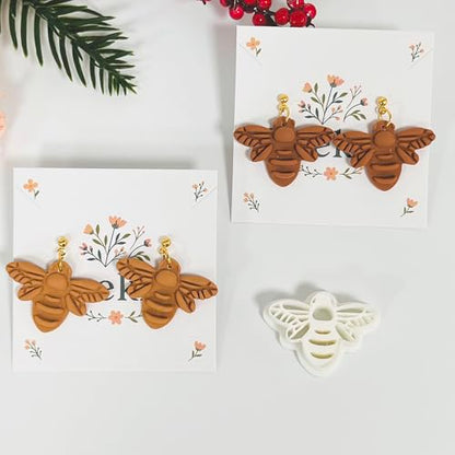 Xaekicr Bee Shape Polymer Clay Cutters Set – Clay Earring Cutters for Handmade Earrings, Clay Tools and Polymer Clay Molds for Jewelry Making - color: B color