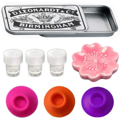 Empty Ink Well with Lid, Dip Pen Rest, Nib Tin Organizer for Calligraphy