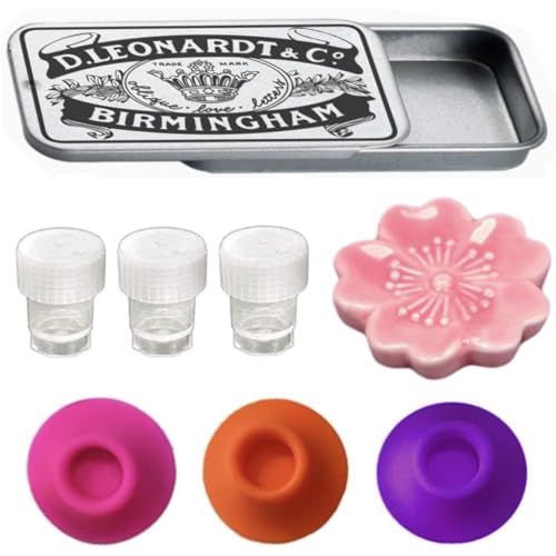 Empty Ink Well with Lid, Dip Pen Rest, Nib Tin Organizer for Calligraphy
