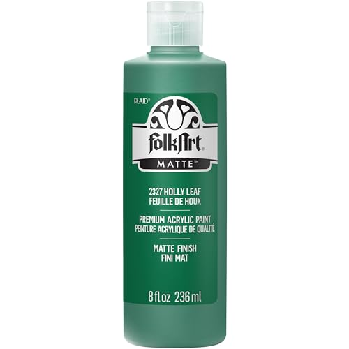 FolkArt Acrylic Paint, 8oz, Holly Leaf - color: Holly Leaf, size: 8 Fl Oz (Pack of 1)