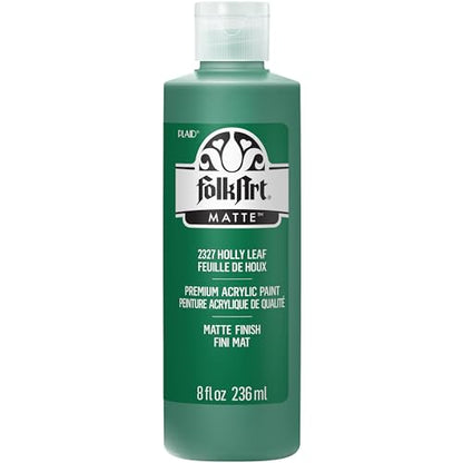 FolkArt Acrylic Paint, 8oz, Holly Leaf - color: Holly Leaf, size: 8 Fl Oz (Pack of 1)