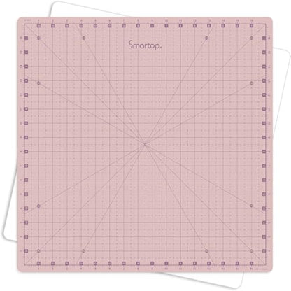 18"x18" Rotating Self Healing Cutting Mat, Non-Slip Non-Reflective, Good for Quilting, Sewing, Crafts, Scrapbooking, Molandi Pink
