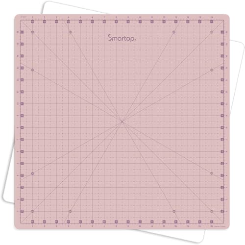 18"x18" Rotating Self Healing Cutting Mat, Non-Slip Non-Reflective, Good for Quilting, Sewing, Crafts, Scrapbooking, Molandi Pink
