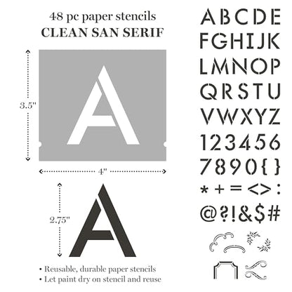 Martha Stewart, Classic Alphabet Paper Lettering Stencil and Tool Kit, 150 pc - style: Classic Alphabet