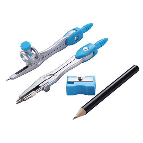Vobou Math Geometry Sets 10 Pcs, Student Supplies Kit, for School (Blue - color: Blue
