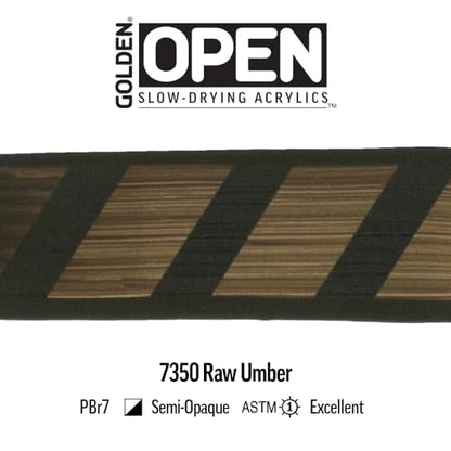 GOLDEN OPEN Slow-Drying Acrylics, Raw Umber, 5 fl. oz. Tube - color: Raw Umber, size: 5 Fl Oz (Pack of 1)