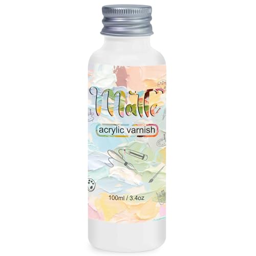 EIGTWEN Matte Varnish for Acrylic Painting, 100ml Clear Acrylic Varnish | Acrylic Paint Sealer, Clear Acrylic Paint, Prevents Yellowing, Maintains Long-Lasting Color - size: matte
