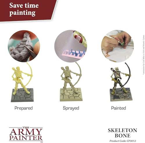 The Army Painter, Colour Primer Skeleton Bone, 400 ml acrylic spray | Spray Paint Basecoat for Miniature Model Undercoat Priming, Plastic Wargames, DnD & Warhammer - color: Skeleton Bone
