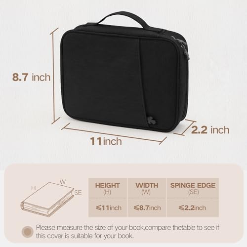 Bible Cover Bag With For Women Men Scripture Study Carrying Book Cover - color: Black