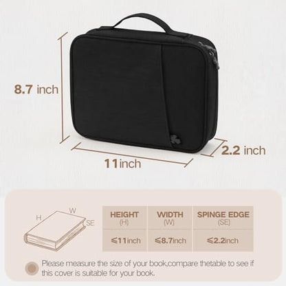 Bible Cover Bag With For Women Men Scripture Study Carrying Book Cover - color: Black