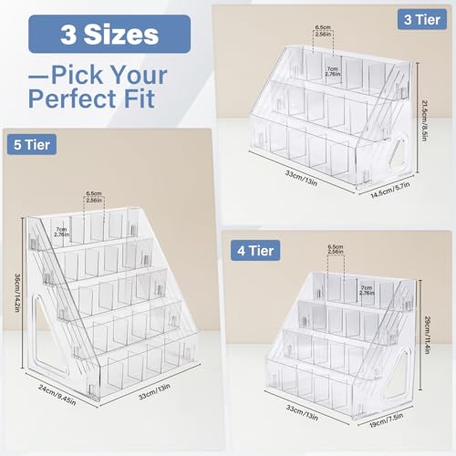 CELSOL Acrylic Pen Holder – 3 Tier 15 Compartments Vertical Storage for Markers, Pens & Art Supplies – Clear Desk Organizer for Home, School & Office – Ideal for Space-Saving & Desk Organization - size: 3 Tier