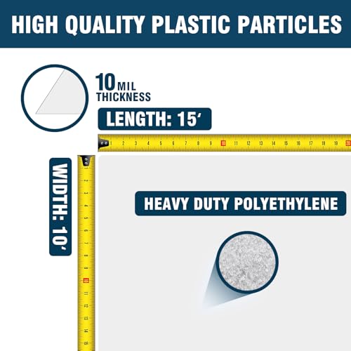 Crawl Space Vapor Barrier, 10 Mil 10x15' Black/White Panda Film | Thick Plastic Sheeting, Plastic Drop Cloth Covering for Crawlspace Encapsulation, Suitable for Commercial and Residential Use - size: 10mil 10'x15'