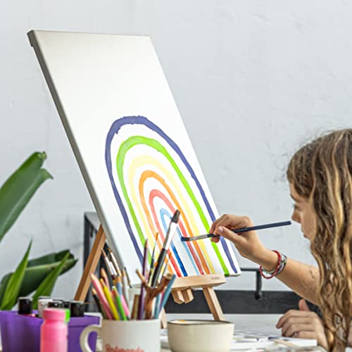 ™ Med Weight Traditional Stretched Canvas 24” x 36”, Oil & Acrylic Paints Triple Acrylic Primed Gesso Wood Frame Canvas Smooth Surface & Reduce Absorbency, Acid-Free White, 24x36 Canvas. - size: 24" x 36"