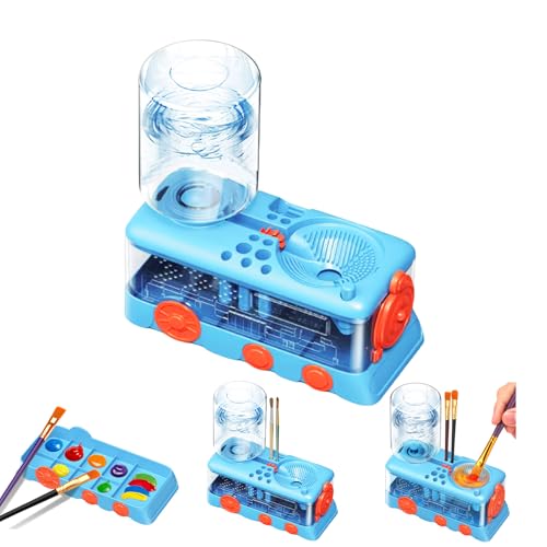 Upgraded Paint Brush Cleaner Tool,Brush Rinser Cup Painting Running Water Circulation Art Supplies for Acrylic,Watercolor and Water Based Creative Gift for Adult Artist Beginner and Painter - color: Blue2