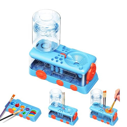 Upgraded Paint Brush Cleaner Tool,Brush Rinser Cup Painting Running Water Circulation Art Supplies for Acrylic,Watercolor and Water Based Creative Gift for Adult Artist Beginner and Painter - color: Blue2