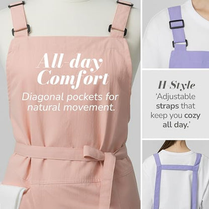 Unisex Waterproof Apron Restaurant Cooking Cafè Flower Shop Baking Kitchen Length Adjustable - color: Jin Beige