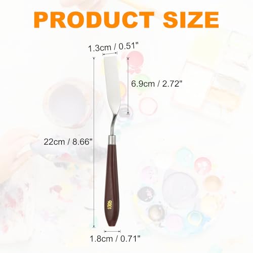 HARFINGTON 5pcs Palette Knife Painting Tool 2.72" x 0.51" Stainless Steel Art Spatula Pallet Knives Scrapers Tools with Plastic Handle for Acrylic Oil Canvas Mixing Spreading, Red/Silver - size: 2.72" x 0.51"