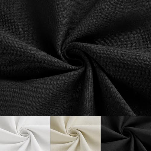 Canvas Fabric 10oz Cotton Upholstery Fabric Drop Cloth 59x36Inch Black | Soft Duck Canvas Cloth, Thick Cotton Fabric By the Yard for Painting, Embroidery, Sewing, Cushion, Home Decor, Arts & Crafts