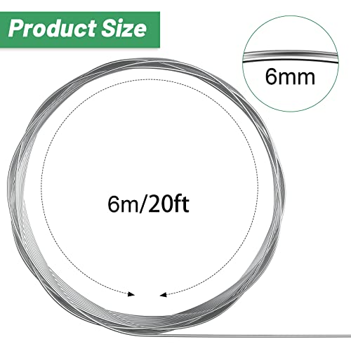 Pelopy Aluminum Armature Wire Bendable Sculpting, Silver, 1/4 Inch,20 Ft - size: 1/4 Inch,20 ft
