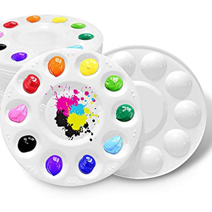 28pcs Paint Tray Palettes Plastic for Kids to Put Cupcake and Art Painting - color: 28pcs