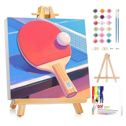Reivworl Table Paint by Numbers Kit for Kids with Frame 8×8 inch | Table Paint by Number for Kids Age 6-8-12, Acrylic Paint by Numbers for Gifts and Decor - color: Style-13, size: 8×8inch