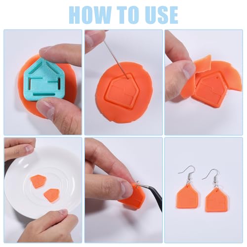 ORIGACH 13 Pcs Mini Bookshelf Polymer Clay Cutters Set | Book Vase Frame Design Clay Cutters for Polymer Clay Jewelry Earrings with a Clear Storage Box - style: Bookshelf